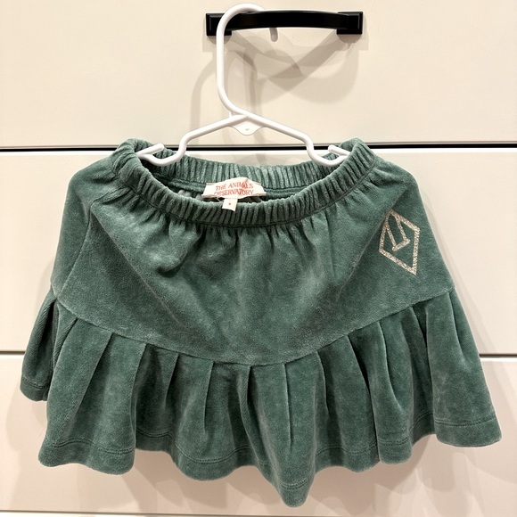 The Animals Observatory Velvet Bird Skirt in mint green. Size 5. - Picture 1 of 2